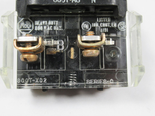 Allen-Bradley 800T-A6D2 Series N Push Button Red Flush Head 1NC USED