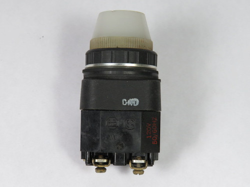 Allen-Bradley 800H-QR24W Series F Universal Pilot Light 24VAC White Lens USED