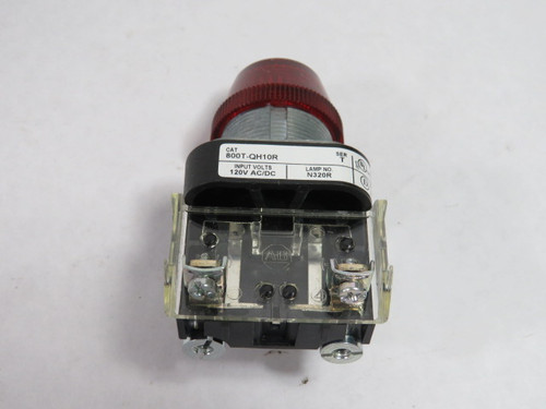 Allen-Bradley 800T-QH10R Ser T Pilot Light Red 30.5mm 120V USED