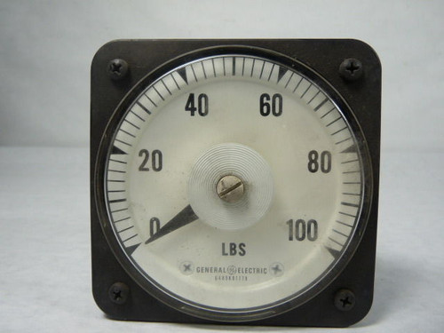 General Electric 6485K81179 DC Panel Meter 0-100lbs Range USED