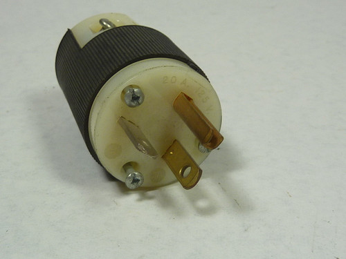 Hubbell 5366C Straight-Blade Insulgrip Plug 20A 125V 2P 3W USED