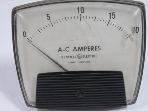General Electric 50-250440LSNG Panel Meter 0-20 AC Amperes USED