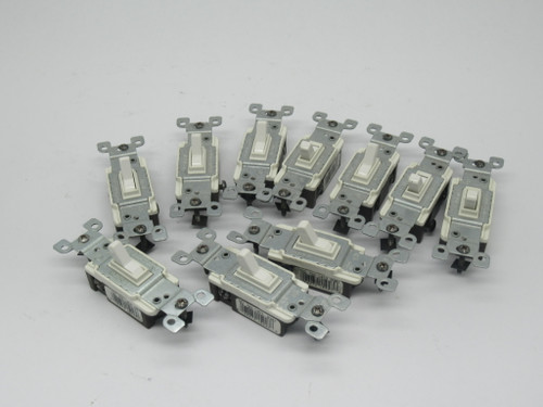 Leviton 1453-W Toggle Switch 15 Amp 120V *Lot Of 10* USED