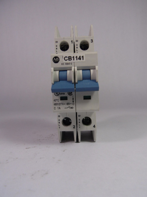 Allen-Bradley 1489-A2C010 Circuit Breaker 2 Pole 1 Amp USED