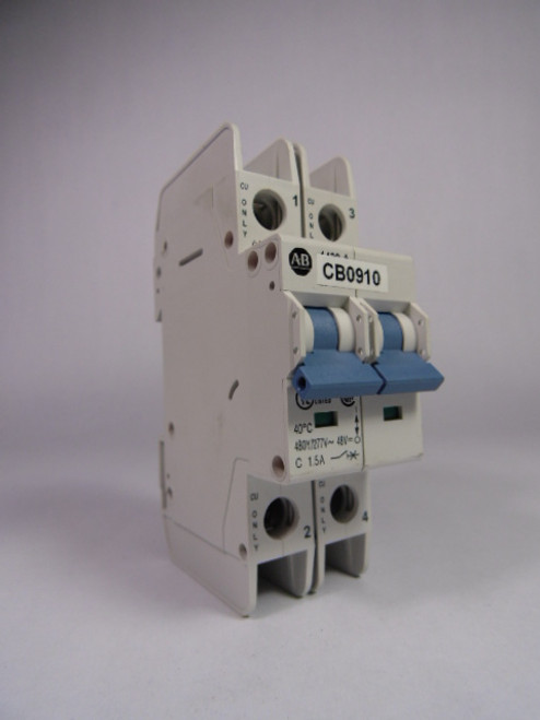 Allen-Bradley 1489-A2C015 Circuit Breaker 2 Pole 1.5 Amp USED