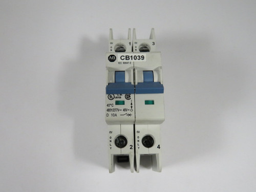 Allen-Bradley 1489-A2D100 Circuit Breaker 2 Pole 10 Amp USED