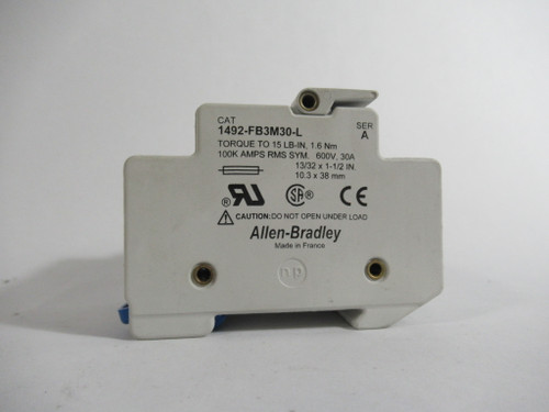 Allen-Bradley 1492-FB3M0-L Class CC Fuse Holder Series A 600V USED
