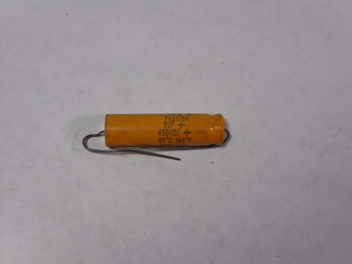 Sprague TVA-1704 Capacitor 8UF 450V DC 85C 185F USED