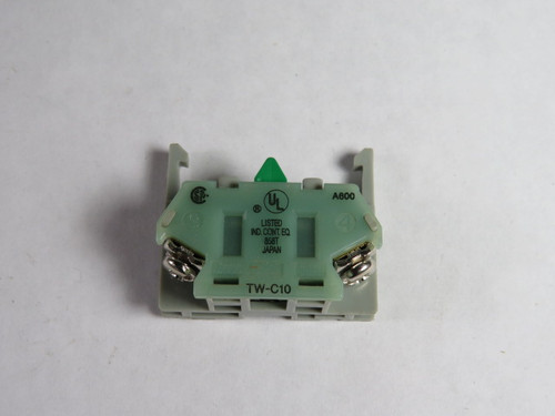 IDEC TW-C10 Contact Block 1NO 600V GREEN USED