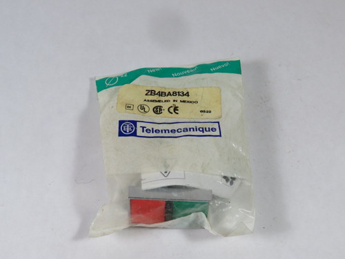 Telemecanique ZB4BA8134 Double-Headed Flush Push Button Green/Red ! NWB !