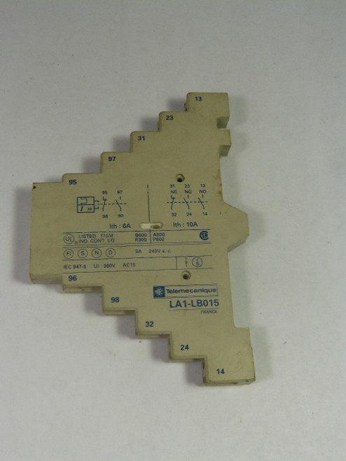 Telemecanique LA1-LB015 Auxiliary Contact 6 Amp USED