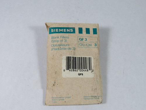 Siemens QF3 Blank Filler 1" For BL BQD ED Frame Package Of 3 ! NEW !