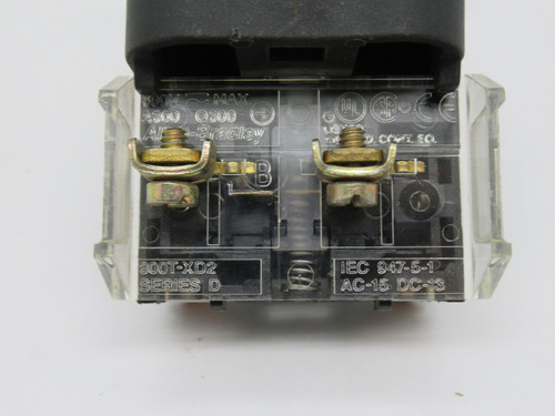 Allen-Bradley 800H-DR6D2 Series F Push Button Red Mushroom Head 1NC USED