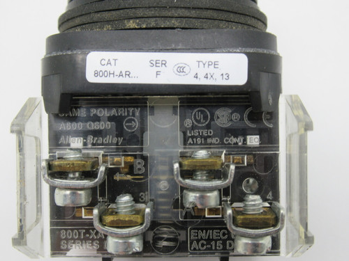 Allen-Bradley 800H-AR6A Series F Push Button Red Flush Head 1NO 1NC USED
