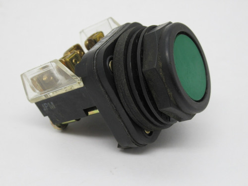 Allen-Bradley 800H-AR1A Series F Push Button Green Flush Head 1NO 1NC USED