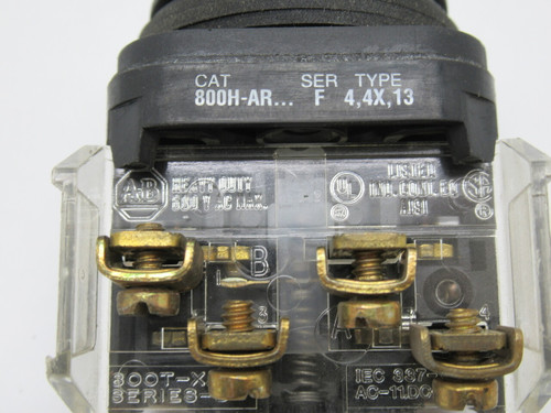 Allen-Bradley 800H-AR1A Series F Push Button Green Flush Head 1NO 1NC USED