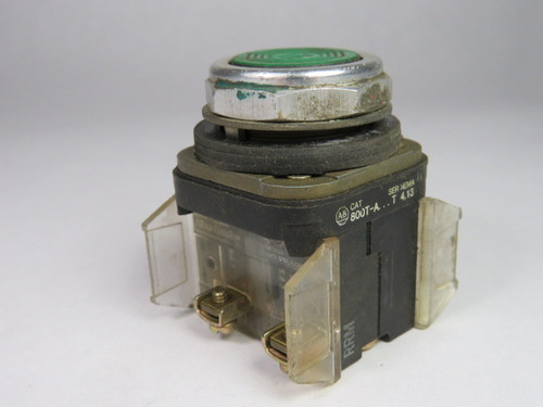 Allen-Bradley 800T-A1A2 Push Button Green Flush Head 2NO USED