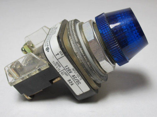 Allen-Bradley 800T-R10B Series T Neon Pilot Light 120V 50/60Hz Blue Lens USED