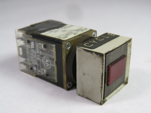 Allen-Bradley 800MS-X024B Push Button 24V 2NO 2NC w/ 800MS-WALR00 USED