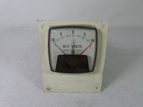 General Electric 10-0-10 Type DO-91 10-0-10 DC Volt Meter with Relay USED