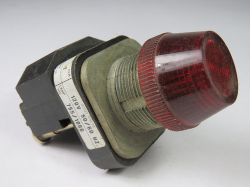 Allen-Bradley 800T-PDT16R Pilot Light 120VAC 50/60Hz Red Lens USED