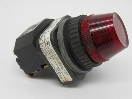 Allen-Bradley 800H-PR16R Series F Pilot Light 120V 50/60Hz Red Lens USED