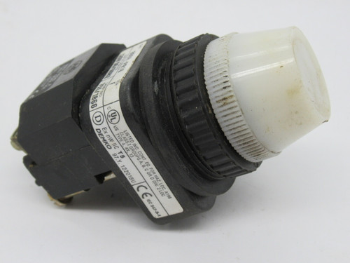 Allen-Bradley 800H-PR16W Series F Pilot Light 120V 50/60Hz White Lens USED
