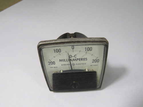 General Electric 254-201-KAKA Panel Meter 200-200 DC Milliamperes USED