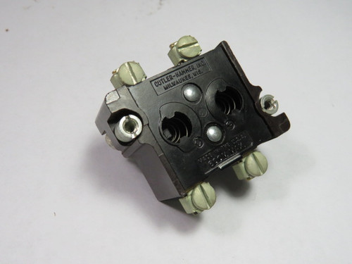 Cutler-Hammer 10250-T7 Contact Block 2 NO W/ Pressure Terminals USED