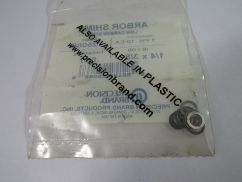 Precision Brand 25086 Arbor Shims 1/4X3/8" Pack of 10 ! NEW !