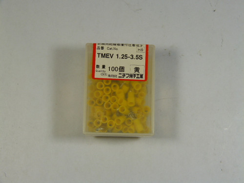 Nichifu TMEV-1.25-3.5S Ring Terminal 100-Pack Yellow NEW