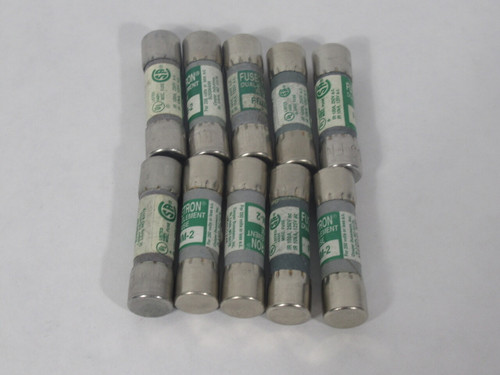 Cooper Bussmann FNM-2 Fusetron Dual Element Fuse 2A 250V *LOT OF 10* USED