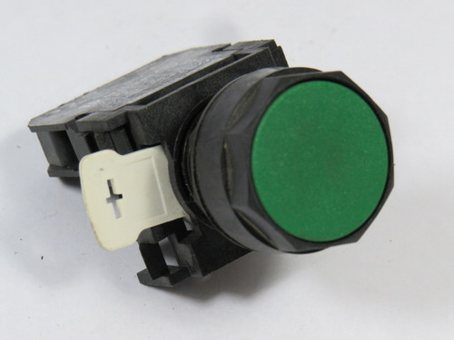 Cutler-Hammer E22PB3B Push Button 22mm 1NC Flush Green Head USED