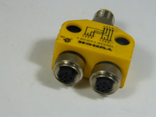 Turck VB2-FSM4.4/2FKM-4 Molded Twin Junction 250V USED