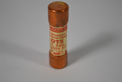 Gould Shawmut  OT5 One Time Fuse 5A 250Vac USED