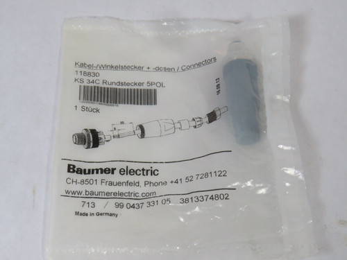 Baumer KS 34C Circular Connector 5-Pole ! NWB !