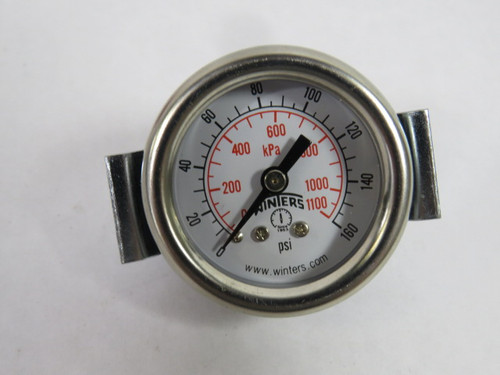 Winters PEU1421UC Pressure Gauge 1/5" Dial 0-160PSI 1000KPA 1/8" NPT ! NEW !