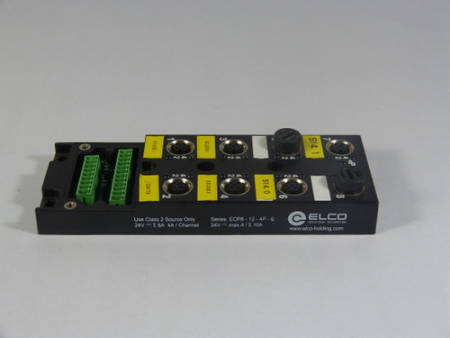 Elco ECP8-12-4P-Q Plastic Distribution Box 8-Port 24VDC 10A USED