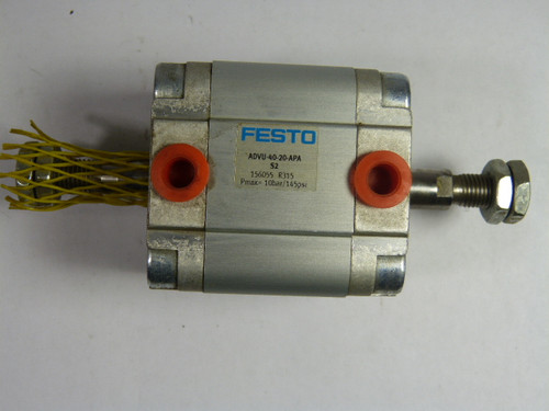 Festo ADVU-40-20-APA-S2 Pneumatic Cylinder 20mm Stroke 10Bar/145PSI USED