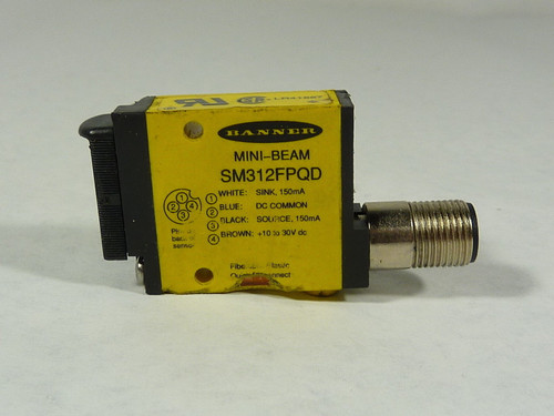 Banner SM312FPQD Photoelectric Sensor 10-30VDC USED