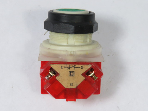 Square D 9001-SKR1GH6 Ser J Push Button 3A 240V 1NC Green Flush USED