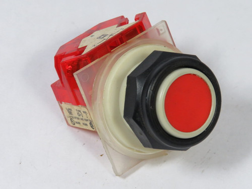 Square D 9001-SKR1RH6 Ser J Push Button 3A 240V 1NC Red Flush USED