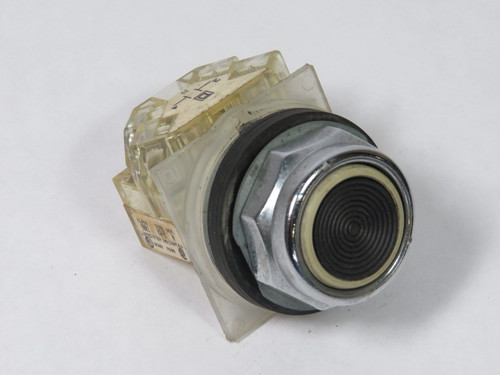 Square D 9001-KR1BH5 Ser H Push Button 600V 1NO Black Flush USED