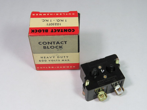 Cutler-Hammer 10250T1 Contact Block 1 NO 1 NC 600V NEW