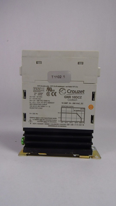 Crouzet GNR10DCZ Solid State Relay 24-280VAC 04-32VDC 10 Amp USED