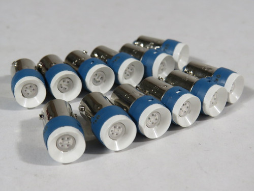 IDEC LSTD-2S Pilot Light LED Bulb BA9S Base 24VAC/DC 10/11mA BLUE Lot of 12 USED