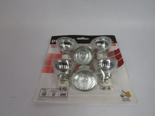 Philips GU10 Indoor Flood Halogen Light Bulb 50W 120V Pack of 6 ! NEW !