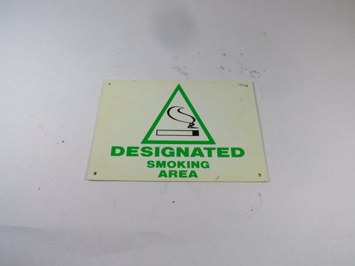 Generic 10x7 Designated Smoking Area Sign USED