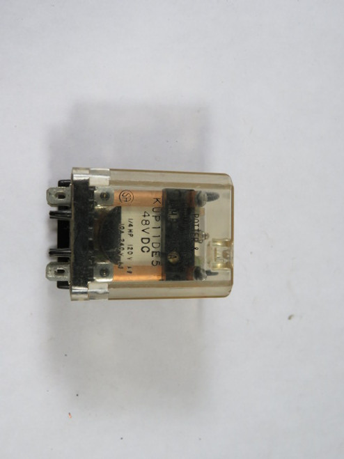 Potter & Brumfield KUP11DE5 Plug-In Relay 48VDC 10A 240V 8-Pin USED