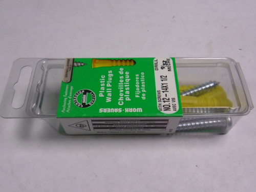 Paulin 843-317 Plastic Anchor And Screw 12-14x1-1/2 3-pk SEALED  NEW